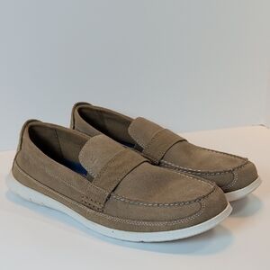 Clarks Men's Flexway Band Sand Suede Slip On Loafers Size 9.5